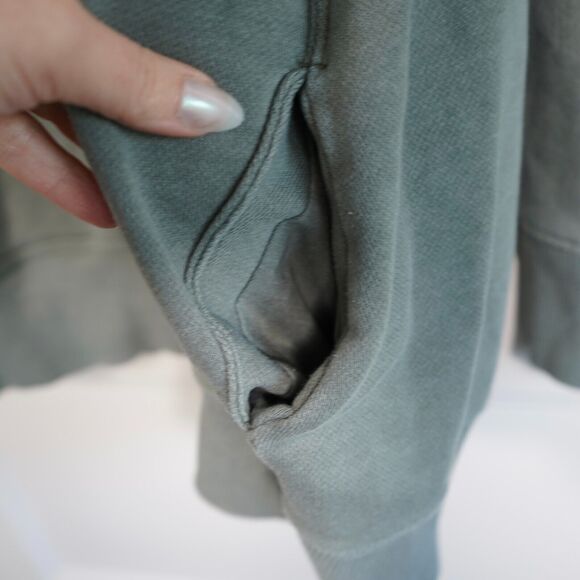 Aerie Women Size XL Green Cotton Blend Pockets Oversized Turtleneck Sweatshirt - Picture 6 of 6